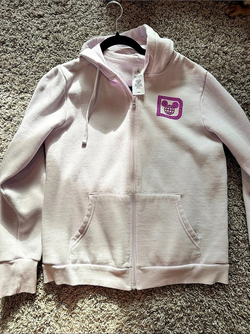 Disney Women’s Pink Zip Hoodie NEON
